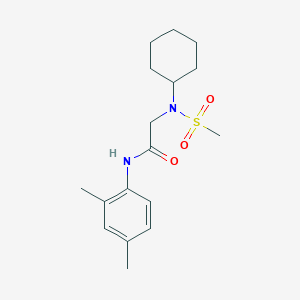molecular formula C17H26N2O3S B7705761 2-(N-cyclohexylmethylsulfonamido)-N-(2,4-dimethylphenyl)acetamide 