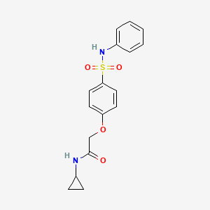 molecular formula C17H18N2O4S B7705777 N-cyclopropyl-2-(4-(N-phenylsulfamoyl)phenoxy)acetamide 