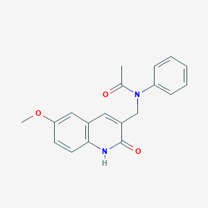 molecular formula C19H18N2O3 B7705778 N-((2-hydroxy-6-methoxyquinolin-3-yl)methyl)-N-phenylacetamide 