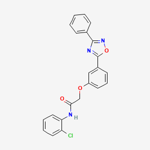 molecular formula C22H16ClN3O3 B7705789 N-(2-chlorophenyl)-2-(3-(3-phenyl-1,2,4-oxadiazol-5-yl)phenoxy)acetamide 