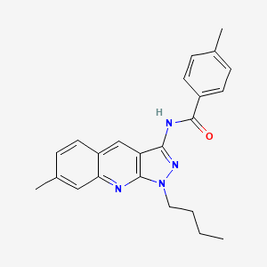 molecular formula C23H24N4O B7705796 N-(1-butyl-7-methyl-1H-pyrazolo[3,4-b]quinolin-3-yl)-4-methylbenzamide 