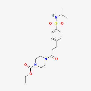 molecular formula C19H29N3O5S B7705804 ethyl 4-(3-(4-(N-isopropylsulfamoyl)phenyl)propanoyl)piperazine-1-carboxylate 