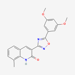 molecular formula C20H17N3O4 B7705812 3-(5-(3,5-dimethoxyphenyl)-1,2,4-oxadiazol-3-yl)-8-methylquinolin-2-ol 