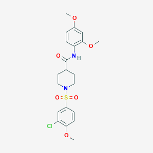 molecular formula C21H25ClN2O6S B7705822 4-(4-benzylpiperidine-1-carbonyl)-1-(3-chloro-4-methoxybenzenesulfonyl)piperidine 