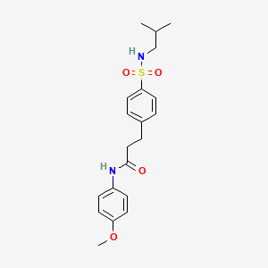 molecular formula C20H26N2O4S B7705837 3-(4-(N-isobutylsulfamoyl)phenyl)-N-(4-methoxyphenyl)propanamide 