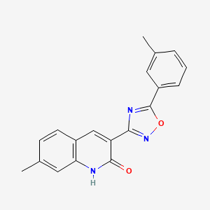 molecular formula C19H15N3O2 B7705843 7-methyl-3-(5-(m-tolyl)-1,2,4-oxadiazol-3-yl)quinolin-2-ol 