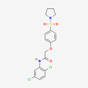 molecular formula C18H18Cl2N2O4S B7705867 N-(2,5-dichlorophenyl)-2-(4-(pyrrolidin-1-ylsulfonyl)phenoxy)acetamide 