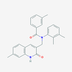 molecular formula C27H26N2O2 B7705881 N-(2,3-dimethylphenyl)-N-((2-hydroxy-7-methylquinolin-3-yl)methyl)-3-methylbenzamide 