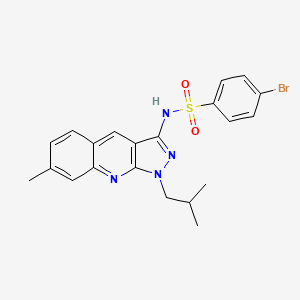 molecular formula C21H21BrN4O2S B7705884 4-bromo-N-(1-isobutyl-7-methyl-1H-pyrazolo[3,4-b]quinolin-3-yl)benzenesulfonamide 