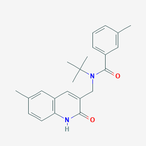 N-(tert-butyl)-N-((2-hydroxy-6-methylquinolin-3-yl)methyl)-3-methylbenzamide