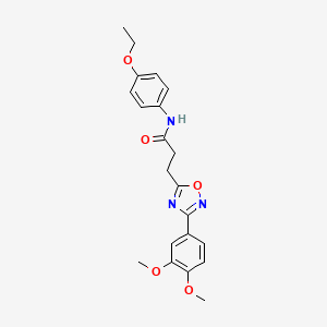 molecular formula C21H23N3O5 B7705951 3-(3-(3,4-dimethoxyphenyl)-1,2,4-oxadiazol-5-yl)-N-(4-ethoxyphenyl)propanamide 
