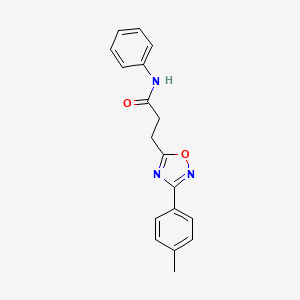 molecular formula C18H17N3O2 B7705975 N-phenyl-3-(3-(p-tolyl)-1,2,4-oxadiazol-5-yl)propanamide 