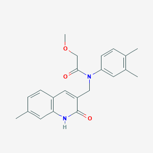 N-(3,4-dimethylphenyl)-N-((2-hydroxy-7-methylquinolin-3-yl)methyl)-2-methoxyacetamide