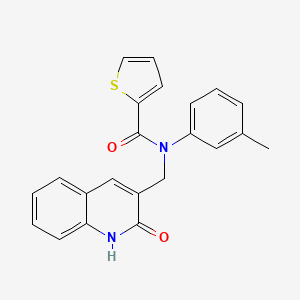 molecular formula C22H18N2O2S B7706006 N-((2-hydroxyquinolin-3-yl)methyl)-N-(m-tolyl)thiophene-2-carboxamide 