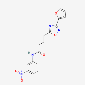 molecular formula C16H14N4O5 B7706011 4-(3-(furan-2-yl)-1,2,4-oxadiazol-5-yl)-N-(3-nitrophenyl)butanamide 