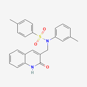 molecular formula C24H22N2O3S B7706036 N-((2-hydroxyquinolin-3-yl)methyl)-4-methyl-N-(m-tolyl)benzenesulfonamide 