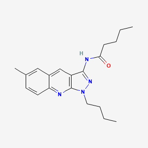 molecular formula C20H26N4O B7706040 N-(1-butyl-6-methyl-1H-pyrazolo[3,4-b]quinolin-3-yl)pentanamide 
