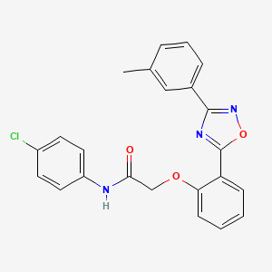 molecular formula C23H18ClN3O3 B7706046 N-(4-chlorophenyl)-2-(2-(3-(m-tolyl)-1,2,4-oxadiazol-5-yl)phenoxy)acetamide 