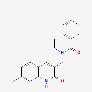 molecular formula C21H22N2O2 B7706047 N-ethyl-N-((2-hydroxy-7-methylquinolin-3-yl)methyl)-4-methylbenzamide 