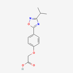 molecular formula C13H14N2O4 B7706074 2-(4-(3-isopropyl-1,2,4-oxadiazol-5-yl)phenoxy)acetic acid CAS No. 937656-64-9