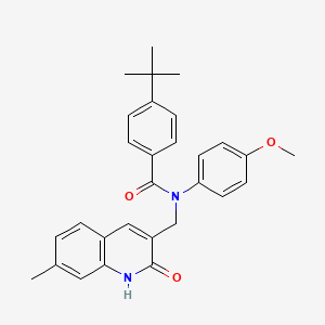 4-(tert-butyl)-N-((2-hydroxy-7-methylquinolin-3-yl)methyl)-N-(4-methoxyphenyl)benzamide