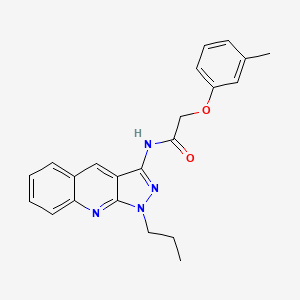 molecular formula C22H22N4O2 B7706085 N-(1-propyl-1H-pyrazolo[3,4-b]quinolin-3-yl)-2-(m-tolyloxy)acetamide 
