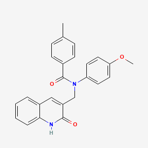 molecular formula C25H22N2O3 B7706095 N-((2-hydroxyquinolin-3-yl)methyl)-N-(4-methoxyphenyl)-4-methylbenzamide 