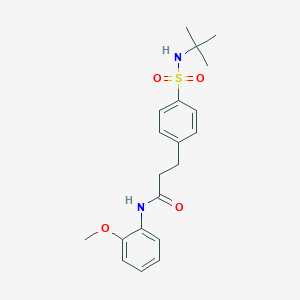 molecular formula C20H26N2O4S B7706098 3-(4-(N-(tert-butyl)sulfamoyl)phenyl)-N-(2-methoxyphenyl)propanamide 