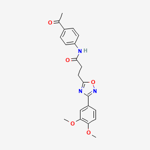 molecular formula C21H21N3O5 B7706110 N-(4-acetylphenyl)-3-(3-(3,4-dimethoxyphenyl)-1,2,4-oxadiazol-5-yl)propanamide 