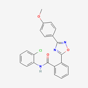 molecular formula C22H16ClN3O3 B7706113 N-(2-chlorophenyl)-2-(3-(4-methoxyphenyl)-1,2,4-oxadiazol-5-yl)benzamide 
