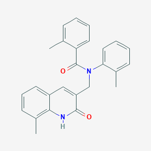molecular formula C26H24N2O2 B7706127 N-((2-hydroxy-8-methylquinolin-3-yl)methyl)-2-methyl-N-(o-tolyl)benzamide 