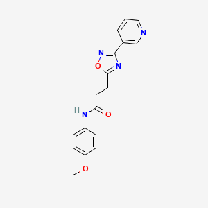 molecular formula C18H18N4O3 B7706136 N-(4-ethoxyphenyl)-3-(3-(pyridin-3-yl)-1,2,4-oxadiazol-5-yl)propanamide 