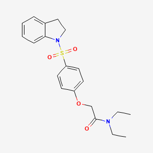 molecular formula C20H24N2O4S B7706157 2-[4-(2,3-dihydro-1H-indole-1-sulfonyl)phenoxy]-1-(morpholin-4-yl)ethan-1-one 
