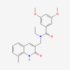 molecular formula C22H24N2O4 B7706163 N-ethyl-N-((2-hydroxy-8-methylquinolin-3-yl)methyl)-3,5-dimethoxybenzamide 