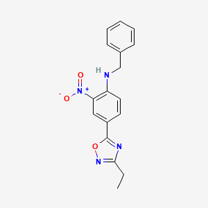 molecular formula C17H16N4O3 B7706168 N-benzyl-4-(3-ethyl-1,2,4-oxadiazol-5-yl)-2-nitroaniline 