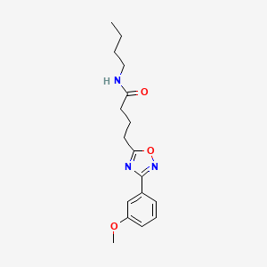 molecular formula C17H23N3O3 B7706169 N-butyl-4-(3-(3-methoxyphenyl)-1,2,4-oxadiazol-5-yl)butanamide 