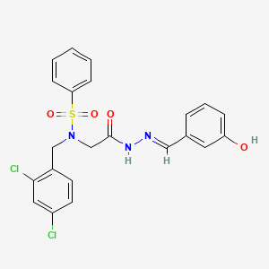 (E)-N-(2,4-dichlorobenzyl)-N-(2-(2-(3-hydroxybenzylidene)hydrazinyl)-2-oxoethyl)benzenesulfonamide