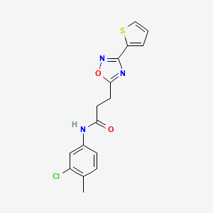 molecular formula C16H14ClN3O2S B7706182 N-(3-chloro-4-methylphenyl)-3-(3-(thiophen-2-yl)-1,2,4-oxadiazol-5-yl)propanamide 