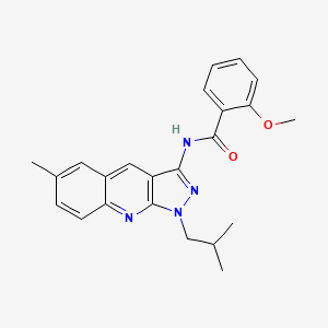 molecular formula C23H24N4O2 B7706189 N-(1-isobutyl-6-methyl-1H-pyrazolo[3,4-b]quinolin-3-yl)-2-methoxybenzamide 