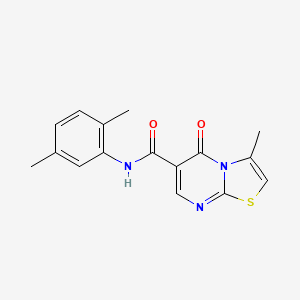 molecular formula C16H15N3O2S B7706198 3-methyl-N-(3-methylbutyl)-5-oxo-5H-[1,3]thiazolo[3,2-a]pyrimidine-6-carboxamide 