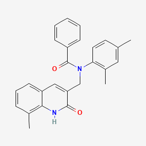 N-(2,4-dimethylphenyl)-N-((2-hydroxy-8-methylquinolin-3-yl)methyl)benzamide