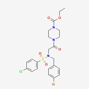 molecular formula C22H25BrClN3O5S B7706208 ethyl 4-(2-(N-(4-bromobenzyl)-4-chlorophenylsulfonamido)acetyl)piperazine-1-carboxylate 