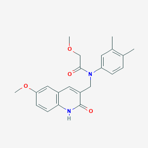 N-(3,4-dimethylphenyl)-N-((2-hydroxy-6-methoxyquinolin-3-yl)methyl)-2-methoxyacetamide