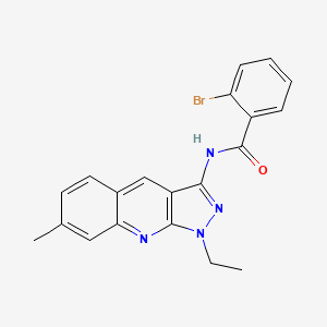 molecular formula C20H17BrN4O B7706229 2-bromo-N-(1-ethyl-7-methyl-1H-pyrazolo[3,4-b]quinolin-3-yl)benzamide 