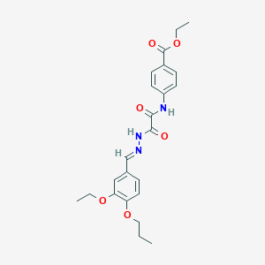 molecular formula C23H27N3O6 B7706232 ethyl 4-({[2-(cyclohex-1-en-1-yl)ethyl]carbamoyl}formamido)benzoate 