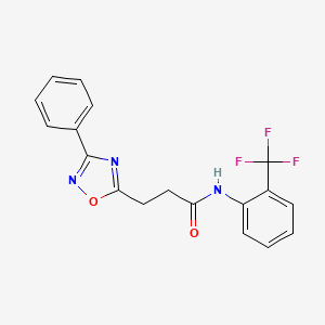 3-(3-phenyl-1,2,4-oxadiazol-5-yl)-N-(2-(trifluoromethyl)phenyl)propanamide