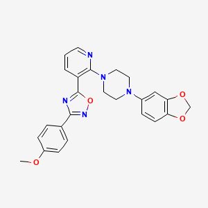 molecular formula C25H23N5O4 B7706255 5-(2-(4-(benzo[d][1,3]dioxol-5-yl)piperazin-1-yl)pyridin-3-yl)-3-(4-methoxyphenyl)-1,2,4-oxadiazole 