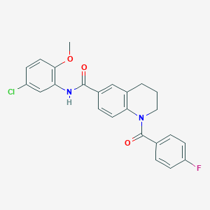 molecular formula C24H20ClFN2O3 B7706257 1-{2-[4-(diethylsulfamoyl)phenoxy]acetyl}piperidine-4-carboxamide 