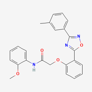 molecular formula C24H21N3O4 B7706274 N-(2-methoxyphenyl)-2-(2-(3-(m-tolyl)-1,2,4-oxadiazol-5-yl)phenoxy)acetamide 