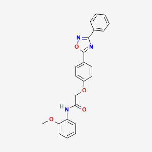 molecular formula C23H19N3O4 B7706315 N-(2-methoxyphenyl)-2-(4-(3-phenyl-1,2,4-oxadiazol-5-yl)phenoxy)acetamide 